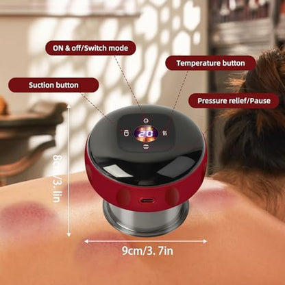 Smart Electric Cupping Massager – 5-in-1 Pain Relief & Detox (Red)