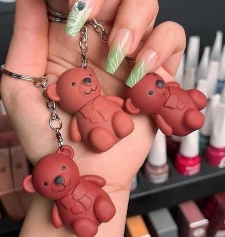 2-in-1 Teddy Bear Keychain Lipstick – Matte Velvet Shades (Pack of 2)