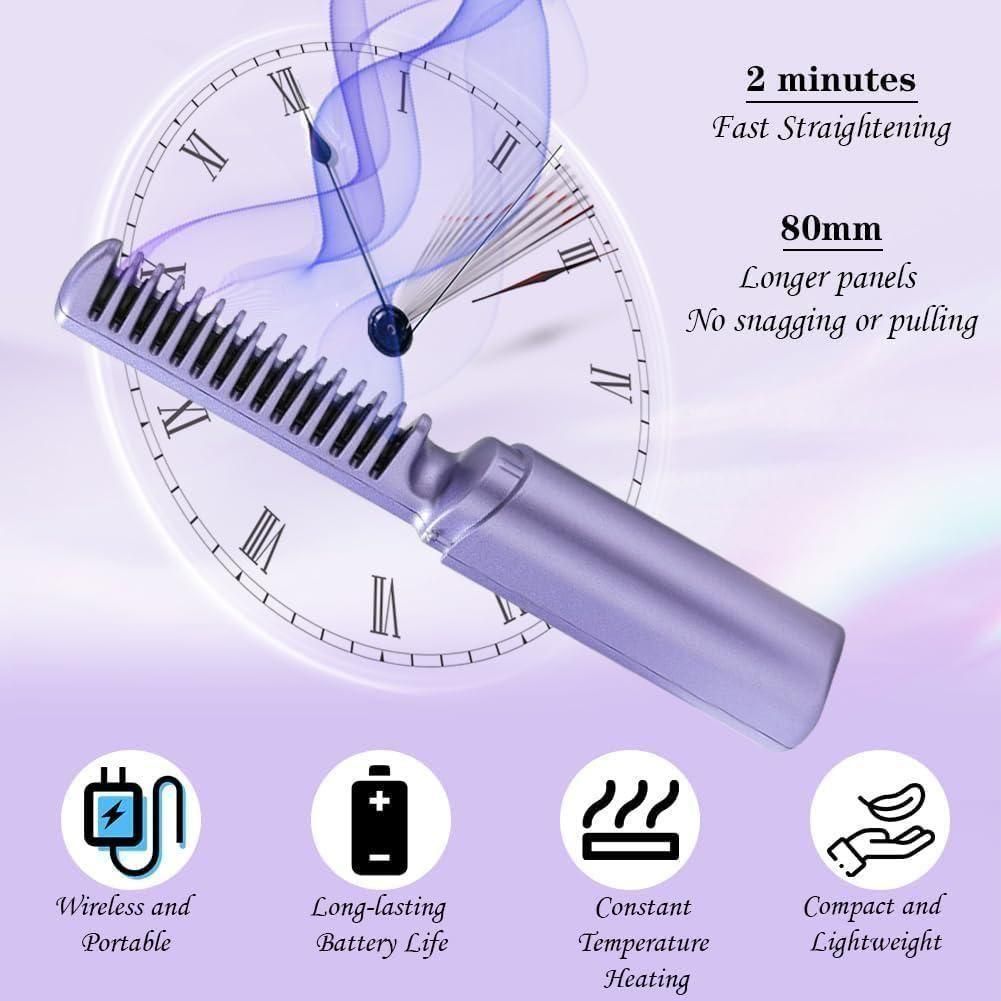 Rechargeable Mini Hair Straightener Brush