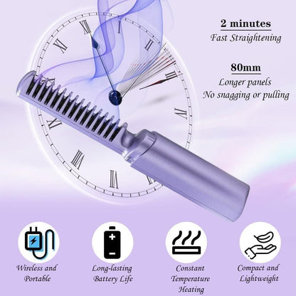 Rechargeable Mini Hair Straightener Brush