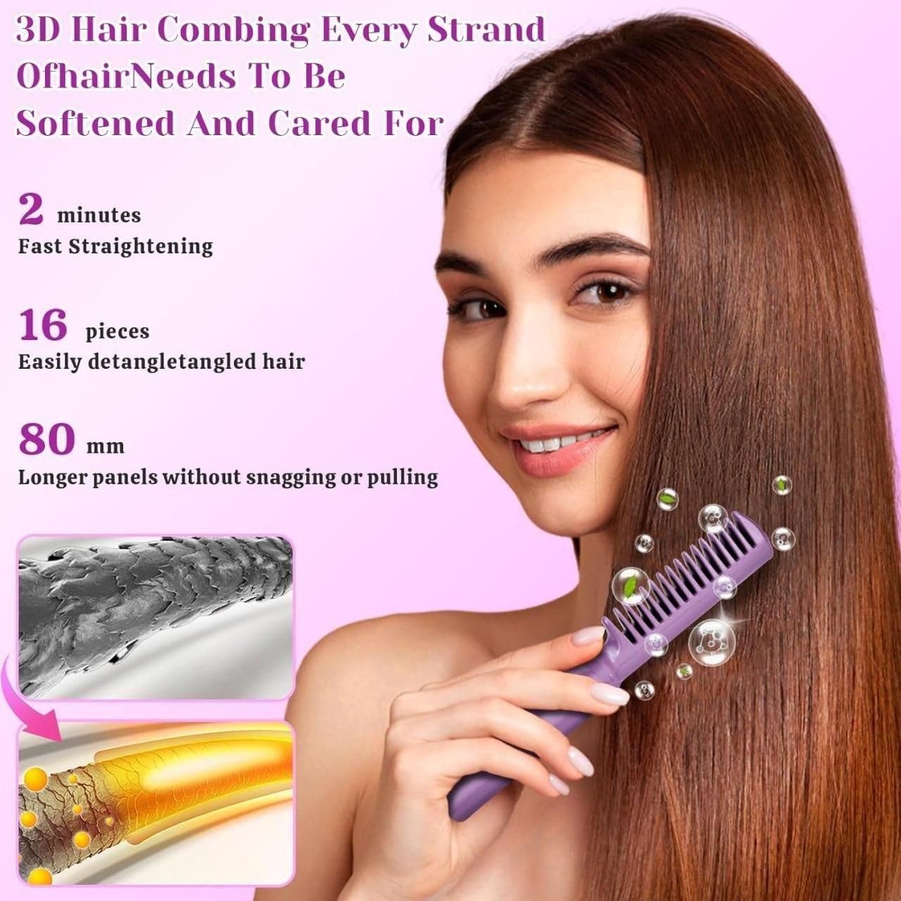 Rechargeable Mini Hair Straightener Brush
