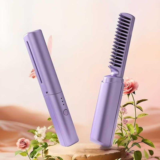Rechargeable Mini Hair Straightener Brush