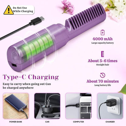 Rechargeable Mini Hair Straightener Brush