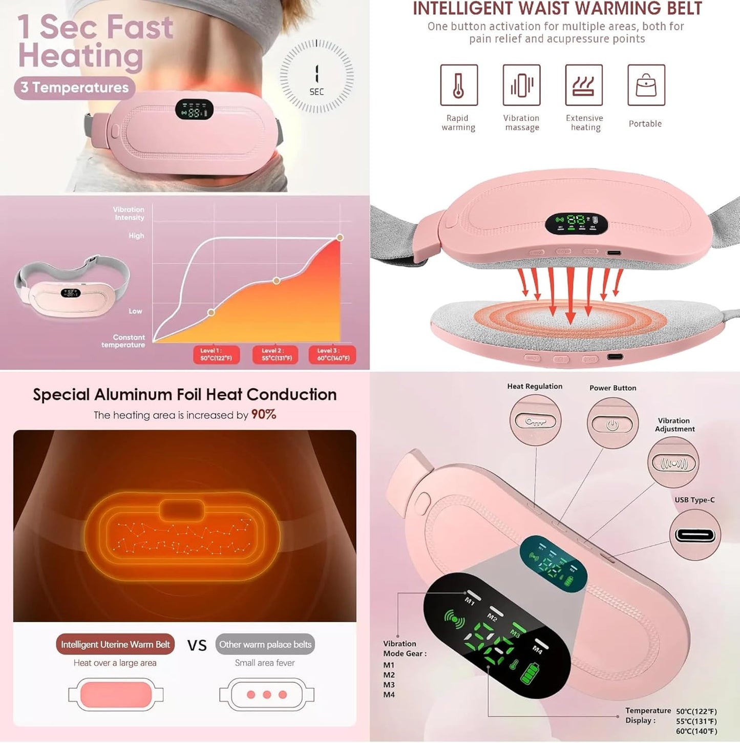 Cramp-Free Period Pain Relief Massager with Heating Pad